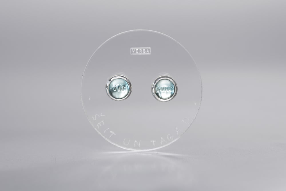 Image of "Here and now" sterling silver earrings with blue topazes · HIC NUNC ·