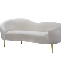 Cream white Couple's  velvet luxury loveseat 