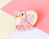 Grapefruit Dimetrodon Enamel Pin