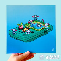 Image 1 of Wooper and Friends on a Gameboy Colour Pokemon Print