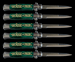 Image of ☘️  Danny Boy's "Irish Toothpicks" 9-Inch Green Switchblade Stiletto Knife. ☘️ 