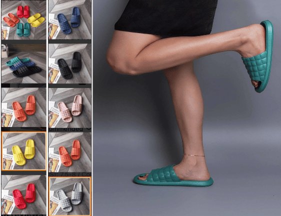Image of Bubble Plaid Slides