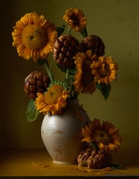 Image 1 of Vase with Ten Bunflowers