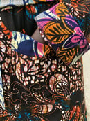 Image 3 of Kitenge African Wax Print Bathrobe - Sunset Orange/Pink/Brown Floral