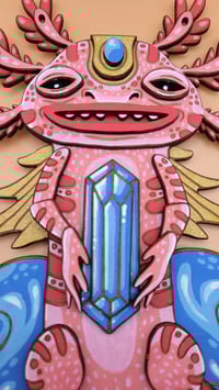 Image 3 of Axolotl Wooden Wall Art