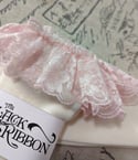 Pink Raschel Lace on Warm White OTKs