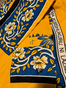 Image 5 of Kanga African Print Bathrobe - Blue floral/yellow background