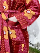 Image 3 of Kanga African print bathrobe - Fuscia Pink/Orange floral