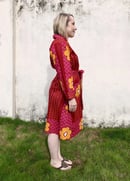 Image 5 of Kanga African print bathrobe - Fuscia Pink/Orange floral