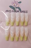 Lime green tip butterfly nails