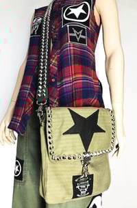 Image 1 of MV Superstar Army bag with studded strap 