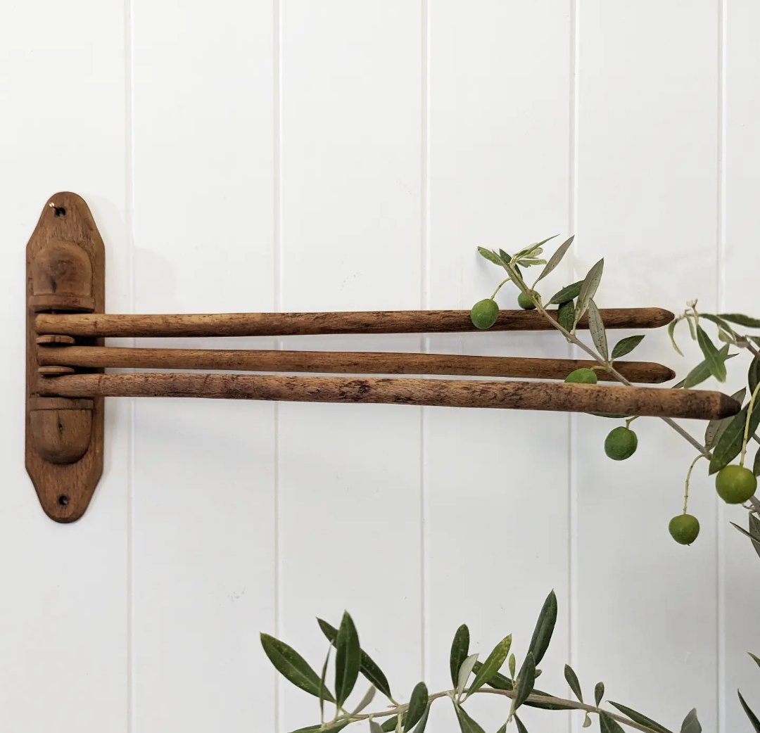 Image of Timber swing arm towel holder