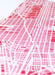 Image of Pink Silk-Screen Printed Map of NYC