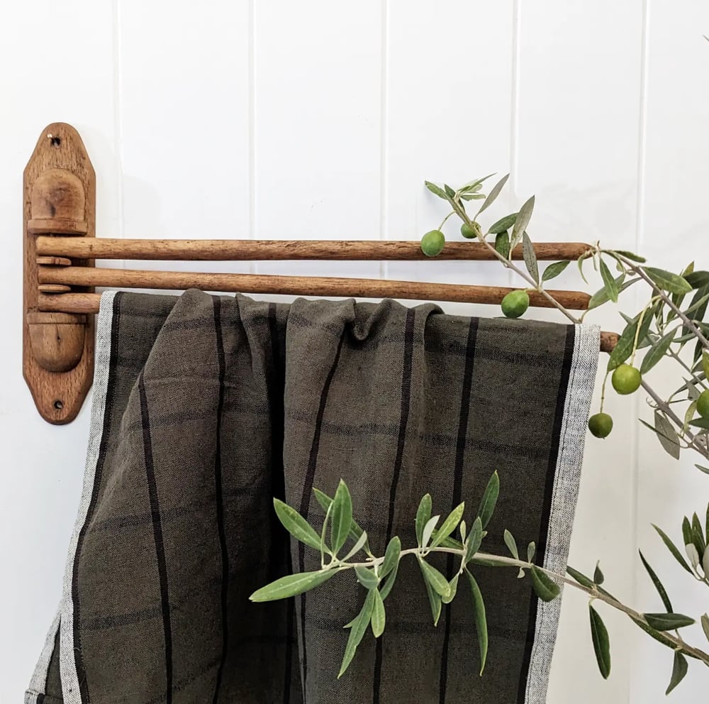 Image of Timber swing arm towel holder 