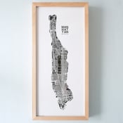 Image of Black Silk-Screen Printed Map of NYC