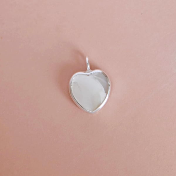 Image of Shiver Heart x Mother of Pearl silver necklace