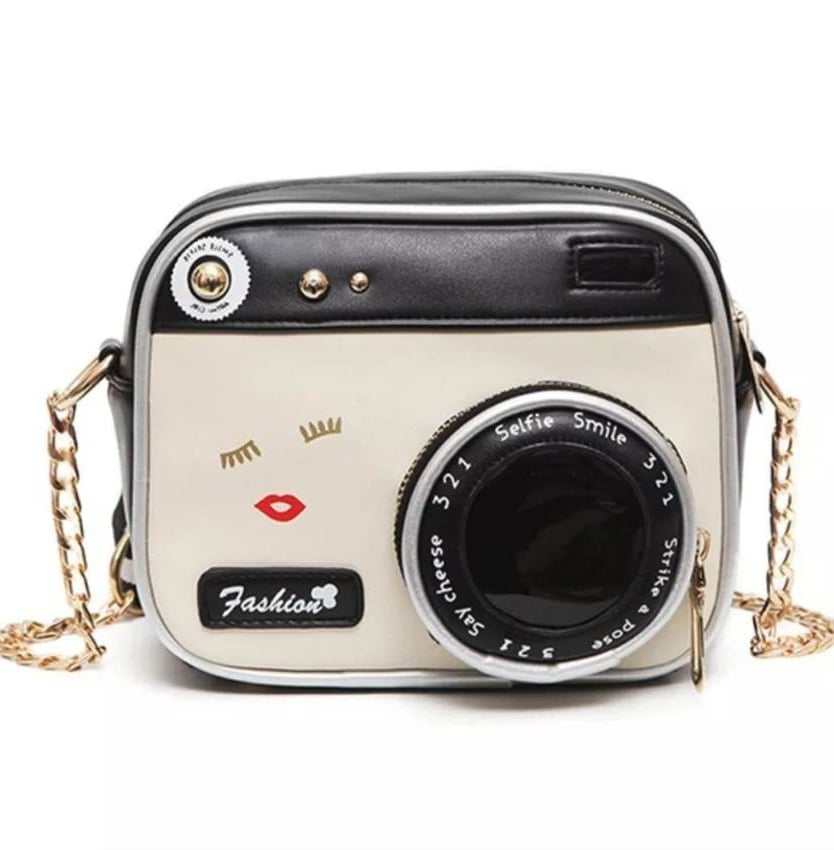 Image of SMILE CAMERA HAND BAG WITH CHAIN STRAP PURSE 