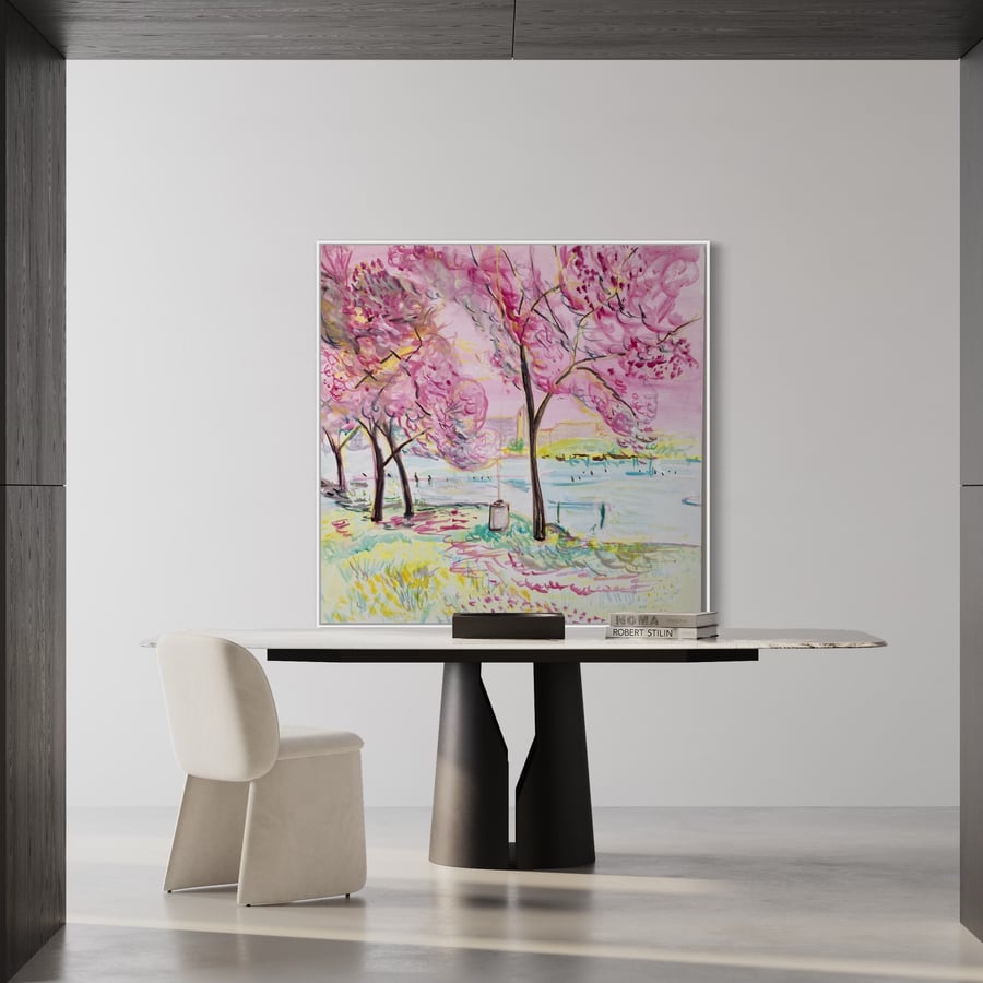 Image of Cherry Blossoms 30" x 30" painting