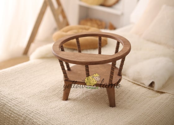 Image of « wooden chair with table in whiskey brown color - pre order »