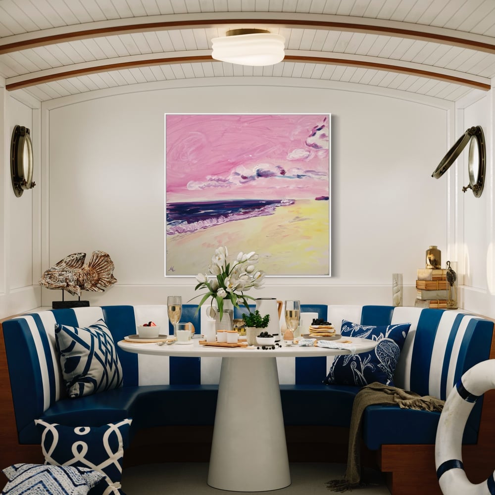 Image of Hero Beach Club II, 30" x 30" painting (framed)