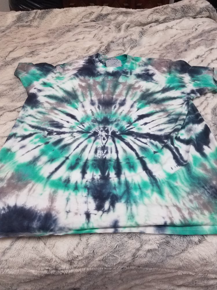 Image of Camo colors spiral tye dye t shirt