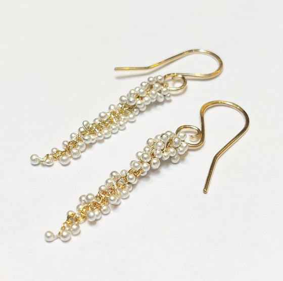 Image of Gold and Sterling Caviar Earrings