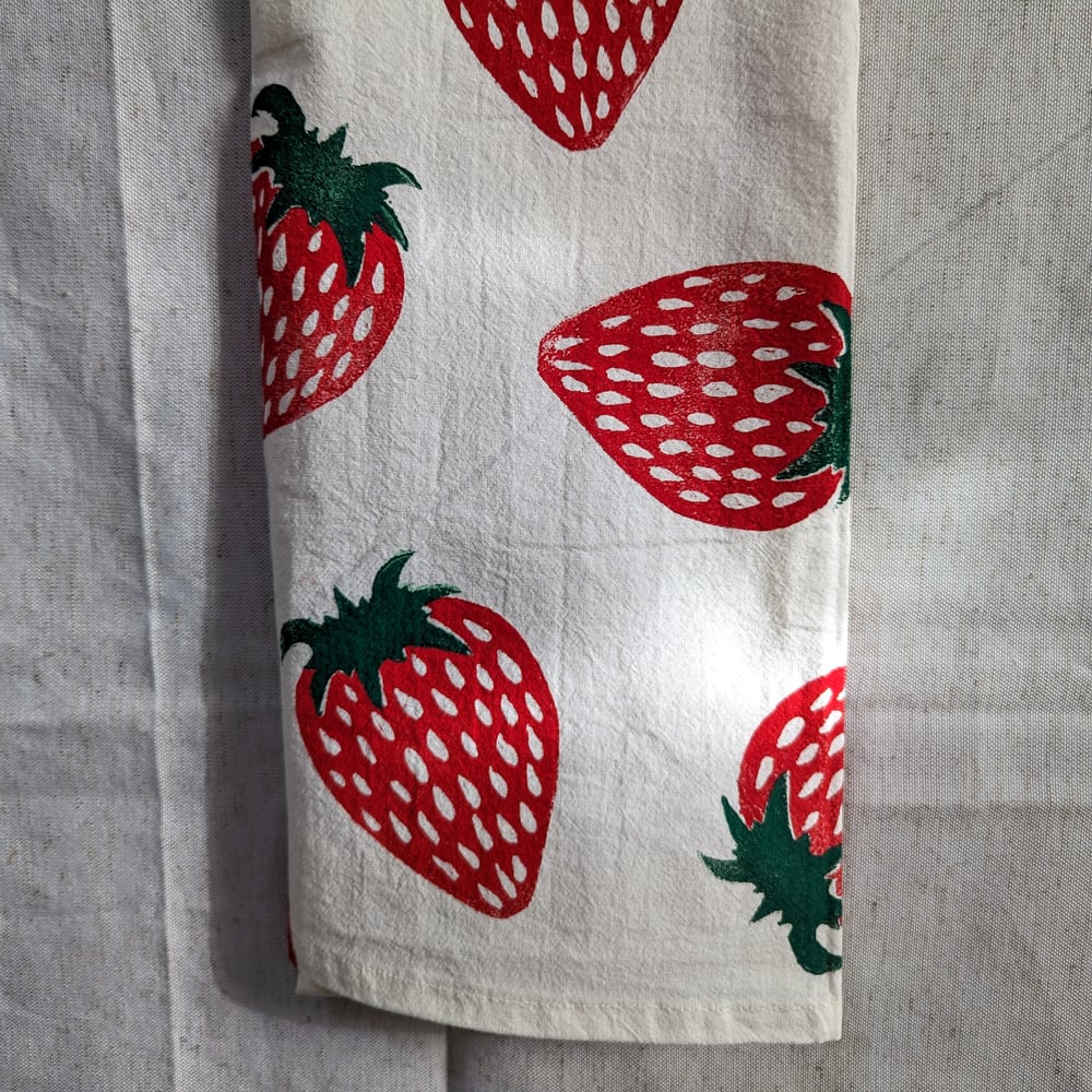 Strawberry Tea Towel - Made to Order