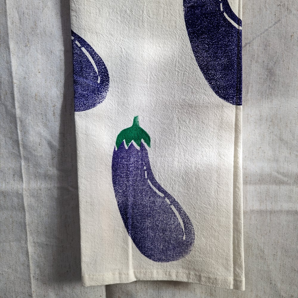 Eggplant Tea Towel - Made to Order