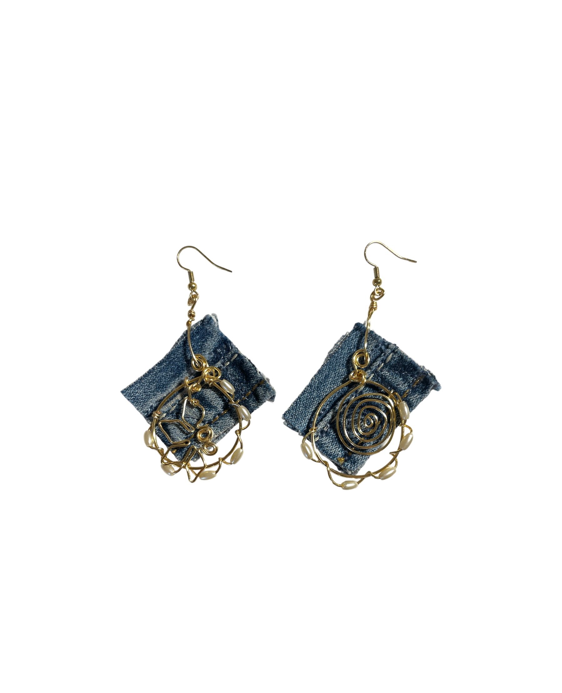 Guía de Flores Denim Earrings