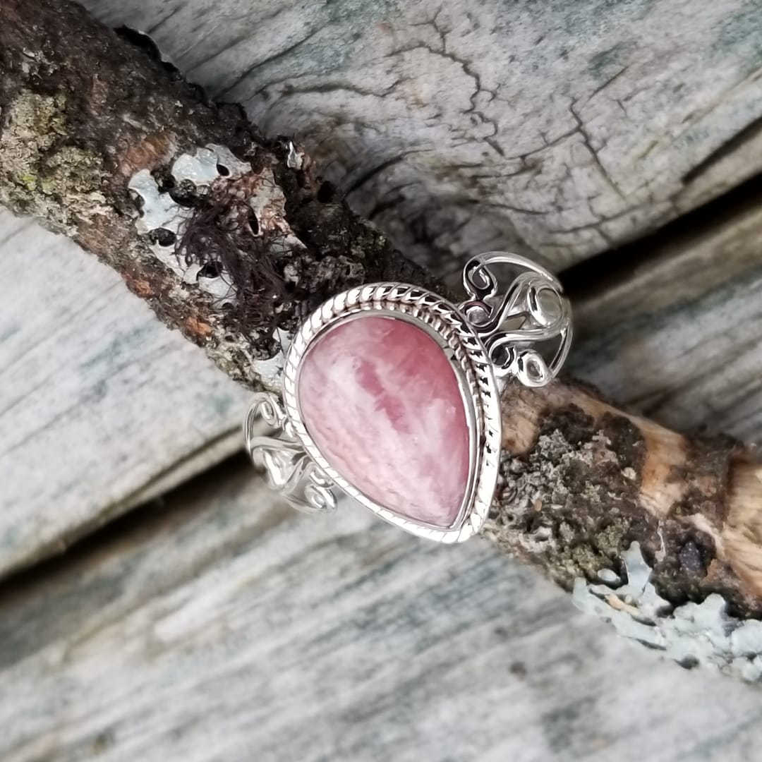 Image of Auria - Rhodocrosite Ring in Sterling Silver