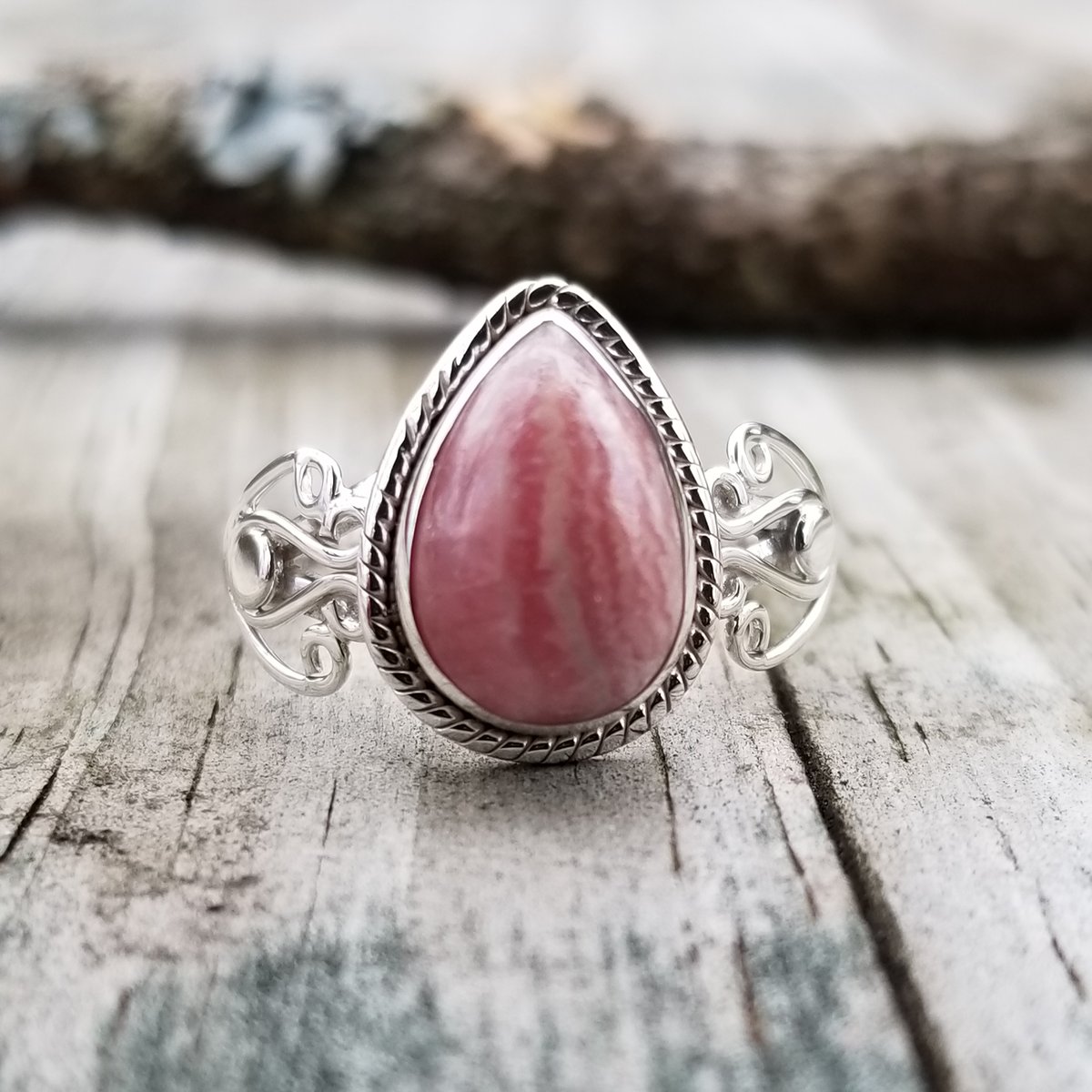 Image of Auria - Rhodocrosite Ring in Sterling Silver