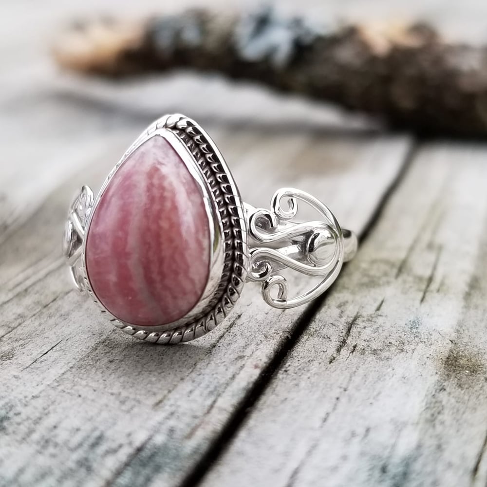 Image of Auria - Rhodocrosite Ring in Sterling Silver