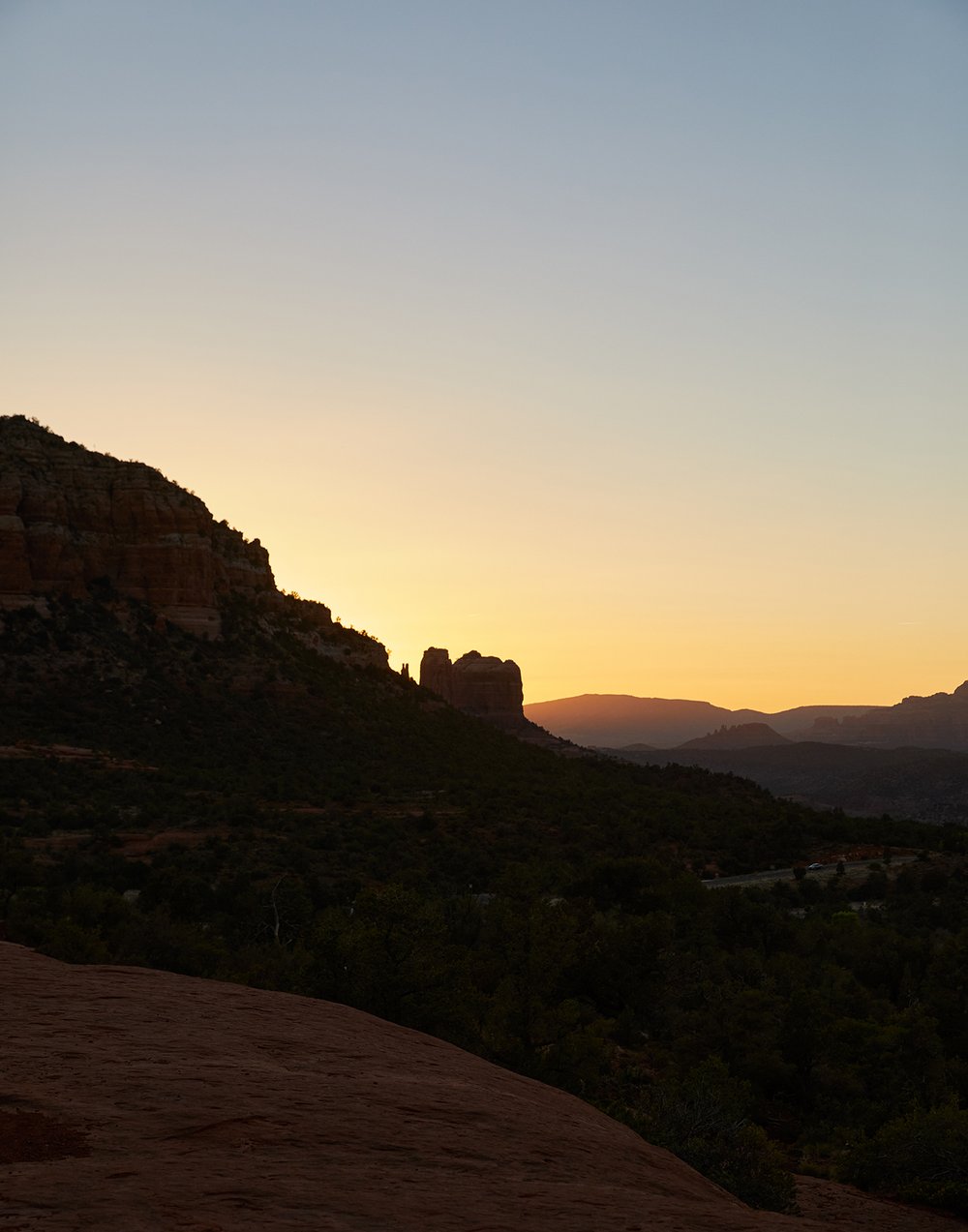 Image of Sedona at dusk, 2021.