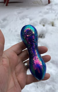 Image 2 of 5 Inch Freezable Glitter Glass Pipe, Glycerin Filled Glass Pipe 