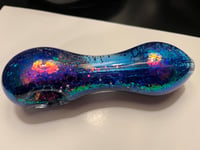 Image 1 of 5 Inch Freezable Glitter Glass Pipe, Glycerin Filled Glass Pipe 