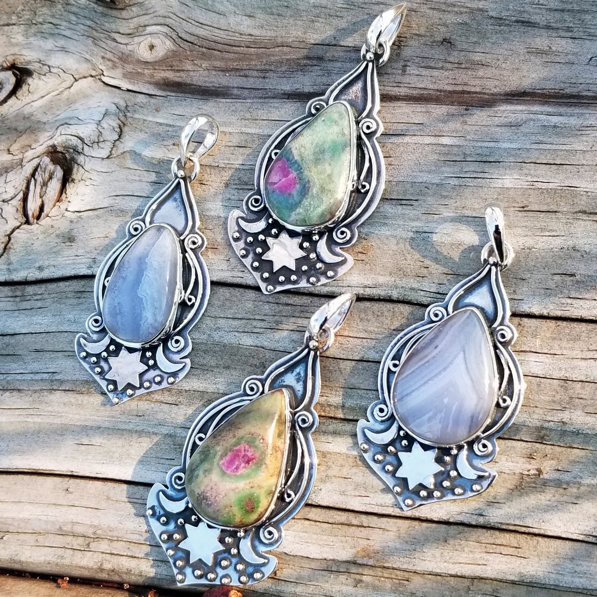 Image of Romany Boho - Ruby Fuchsite Pendant in Sterling Silver