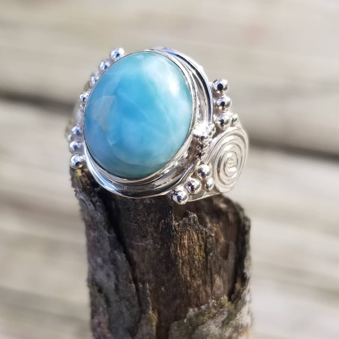 Image of Healer - Larimar Ring in Sterling Silver