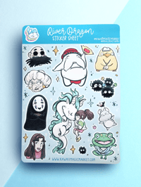Image 1 of WATER DRAGON STICKER SHEET | WATER RESISTANT