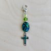 Abalone Cross Keychain