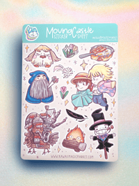 Image 1 of MOVING CASTLE STICKER SHEET | WATER RESISTANT VINYL STICKER