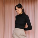 Phuncle Cropped Merino Turtleneck - Liquorice