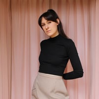 Image 2 of Phuncle Cropped Merino Turtleneck - Liquorice