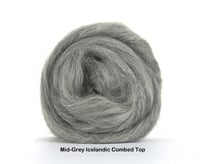 Image 1 of Mid-Gray Icelandic Combed Top 4 ounces