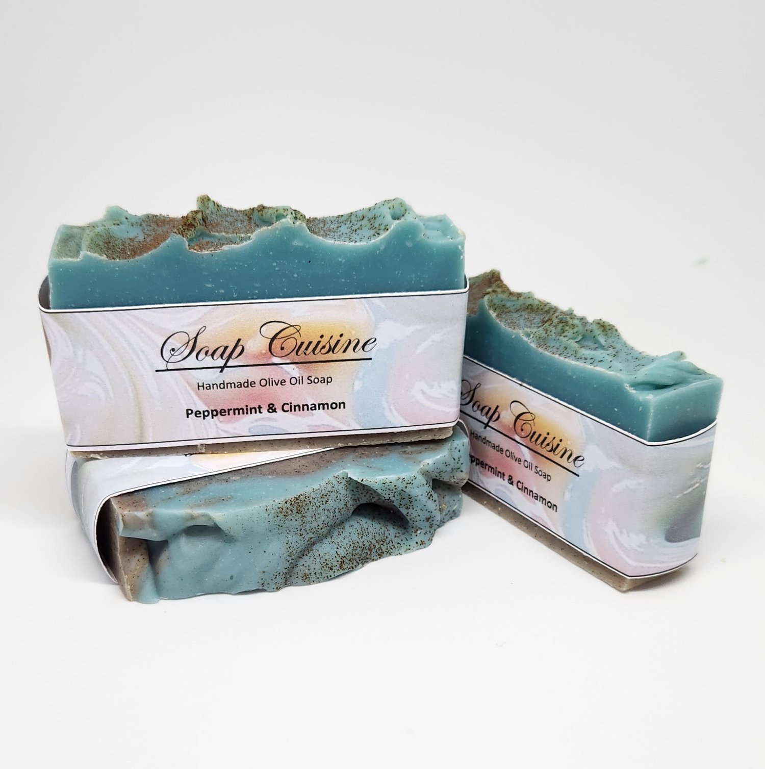 Image of Peppermint and Cinnamon Olive Oil Soap 