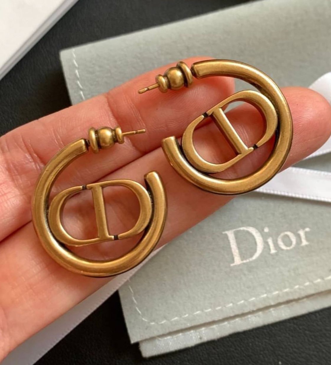 Image of (THIS ITEM NOW ON HOLD) Auth Dior 30 Montaigne Antique Earrings 