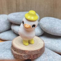 Image 2 of little duck with boots and hat ceramic figurine