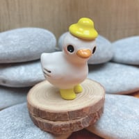 Image 3 of little duck with boots and hat ceramic figurine