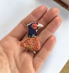 Pheasant Embroidered Brooch