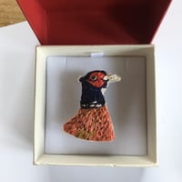 Image 3 of Pheasant Embroidered Brooch