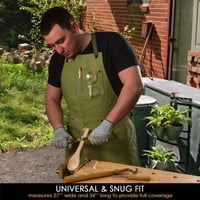 Image 3 of Adjustable Green Canvas Work Apron - AP1